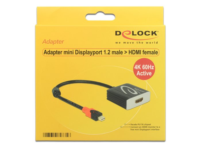EAN 4043619627356 - DeLOCK 62735 adaptador de cable de vídeo 0,2 m Mini DisplayPort HDMI tipo A (Estándar) Negro imagen 2