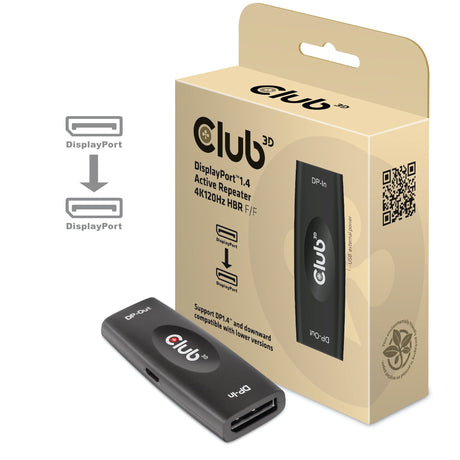 EAN 8719214471590 - CLUB3D DP 1.4 4K120HZ HDR ACTIVE REPEATER F/F displayport Negro imagen 1