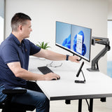 Startech.Com Desk Mount Dual Monitor Arm W  Crossbar, Up To 27 In Displays - Befestigungskit - Artikulierender, Mechanischer Feder