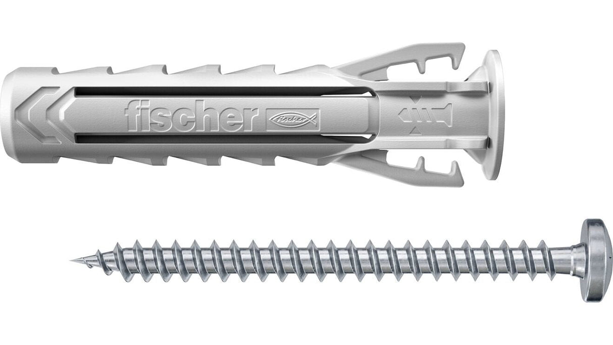 Taco Fischer Sx Plus 6x30 Ph Tx Gris Claro, 100 Piezas, Con Tornillo Torx 567935
