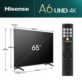 EAN 6942351406640 - Hisense E6NT 165,1 cm (65") 4K Ultra HD Smart TV Wifi Negro 300 cd / m² imagen 2