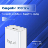 EAN 8435364318188 - iggual IGG318188 cargador de dispositivo móvil Universal Blanco Corriente alterna Interior imagen 3