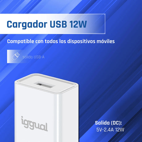 EAN 8435364318188 - iggual IGG318188 cargador de dispositivo móvil Universal Blanco Corriente alterna Interior imagen 3