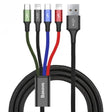 EAN 6953156278486 - Baseus KB2L435A12BK cable de teléfono móvil Negro, Azul, Verde, Rojo 1,2 m USB A 2 x Lightning + micro-US imagen 1
