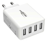 Ansmann Cargador Pared Usb 5v Dc 3000ma 30w 4xusb Blanco