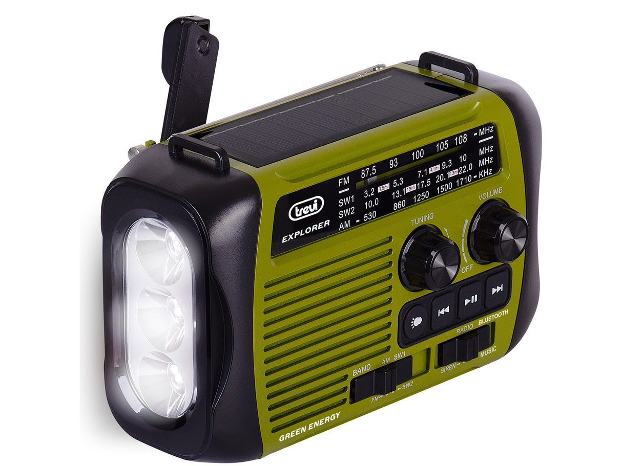 Radio Trevi Ra 7f30 Bt Explorer Radio Carga Solar & Dinamo Green