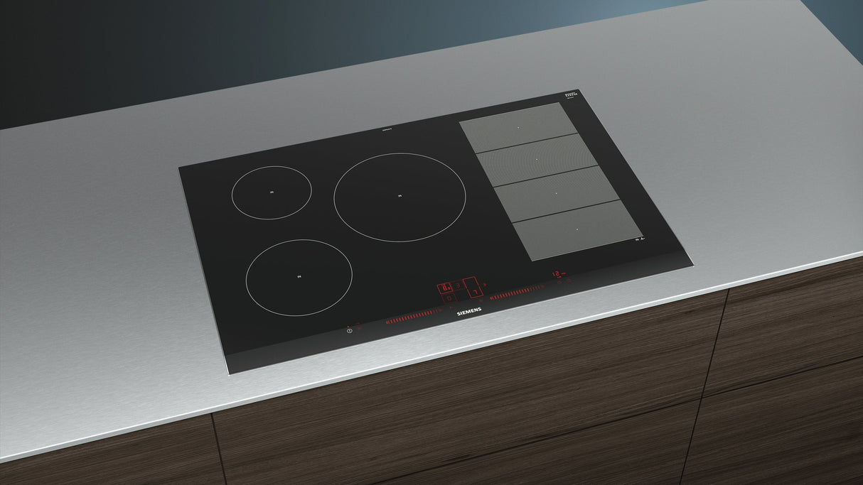 Siemens Ex875lvc1e Hobs Negro, Acero Inoxidable Integrado Con Placa De Inducción 5 Zona(S)