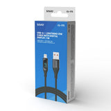 EAN 5901986047797 - Savio USB - Lightning cable with display CL-173 1 m black Negro imagen 3