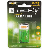 Techly 307032 Alkaline Battery 9v 6lr61 Pp3 1 Pcs