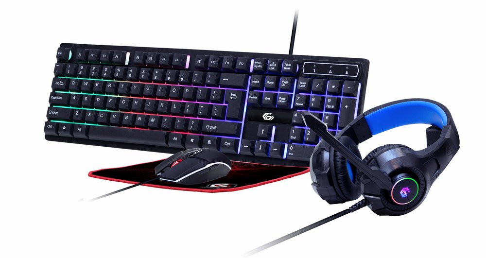 EAN 8716309118101 - Gembird GGS-UMGL4-02 teclado Ratón incluido Juego USB QWERTY Inglés de EE. UU. Negro imagen 1