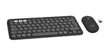 Teclado Alemán + Ratón Logitech Pebble 2 Combo Rf Wireless + Bluetooth Qwertz Grafito