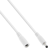 Cable De Extensión De Cc Inline, Enchufe De Cc Macho/Hembra 4,0x1,7 Mm, Awg 18, Blanco, 3 M