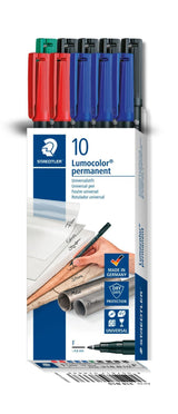 Staedtler Bolígrafo Universal Lumocolor F Perm 10ud, Caja Plegable