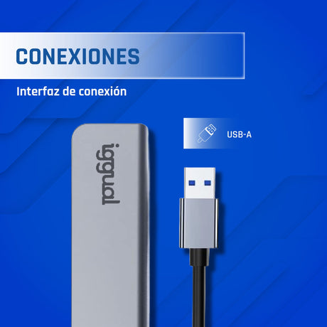 EAN 8435364319246 - iggual IGG319246 hub de interfaz USB 3.2 Gen 1 (3.1 Gen 1) Type-C 5000 Mbit/s Plata imagen 5