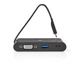 Nedis Tcarf220bk Base Para Portátil Y Replicador De Puertos Usb 3.2 Gen 1 (3.1 Gen 1) Type-C Negro