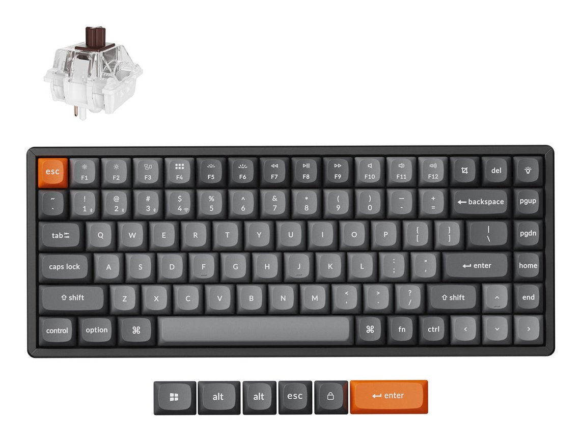 Keychron K2 Max, Teclado De Juegos Negro/Gris, Des-Layout, Keycrónico Super Brown, Marco De Aluminio, Rgb K2m-J3-De