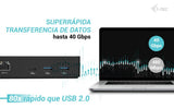I-Tec Thunderbolt 4 Intelligent Dual Display Ds 1x Tb4 2x Dp 1x Glan 1x Usb-C Gen2 3x Usb-A Gen2 1x Usb 2.0 1x Audio Mic Pd 90w Kl