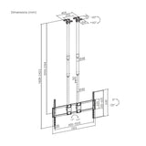 Aisens Soporte De Techo Pro Inclinable, Extensible Y Nivelable Para Monitor/Tv 120kg De 60-120, Negro