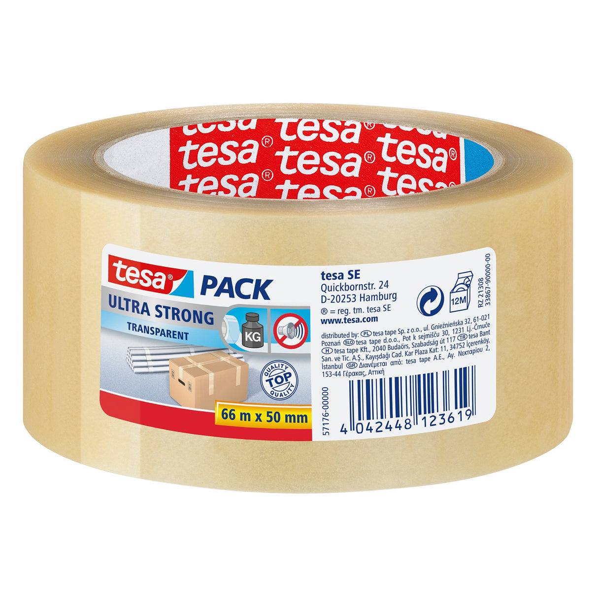 Tesa Tesapack Ultra Strong, Transparente (Pvc), Cinta Adhesiva