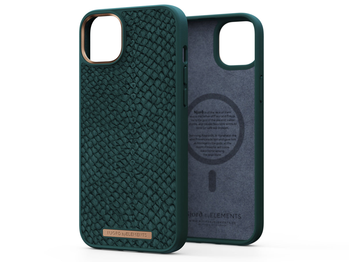 EAN 8720574620856 - Njord byELEMENTS Salmon Leather Magsafe funda para teléfono móvil 17 cm (6.7") Verde imagen 1