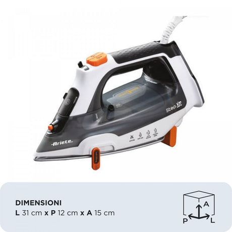 EAN 8003705124493 - Ariete 6190/00 Plancha vapor-seco Suela Ceramic Ultra Glide 2400 W Gris, Negro imagen 4