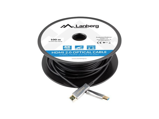 Lanberg Ca-Hdmi-20fb-1000-Bk Optical Cable Hdmi M/M 100m V2.0 4k Aoc