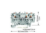 Wago 2202-1301 3-Leiter-Durchgangsklemme ,Mit Drcker,2,5mm,Grau