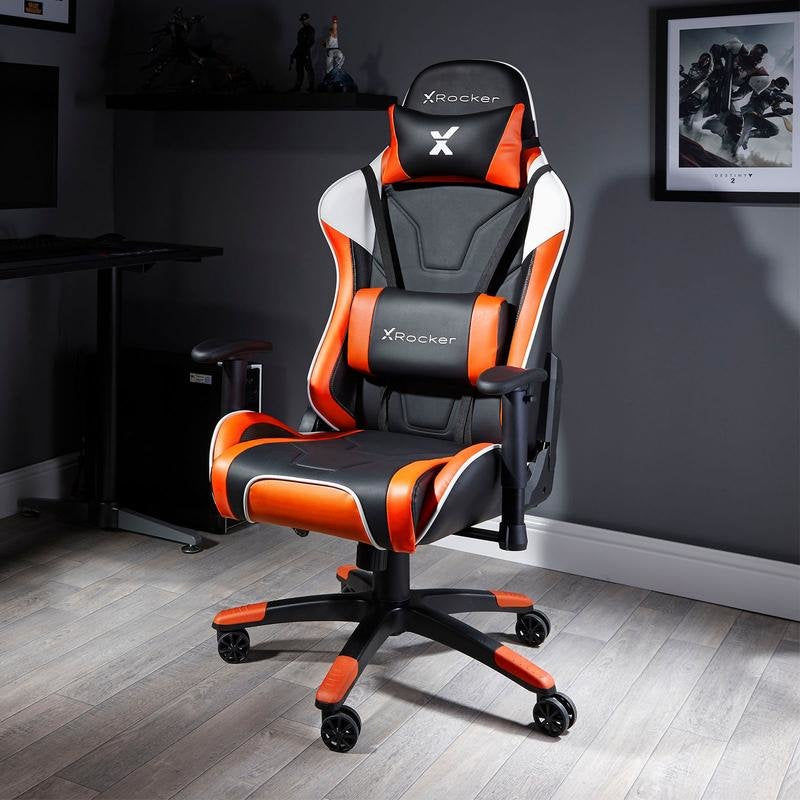 EAN 0094338074567 - X Rocker Agility eSports Silla para videojuegos de PC Asiento acolchado tapizado Negro, Naranja, Blanco imagen 1