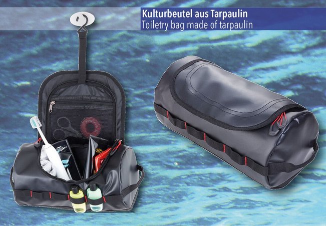 Troika Bag30/Bk Neceser Bolsa De Aseo Lona Alquitranada Negro