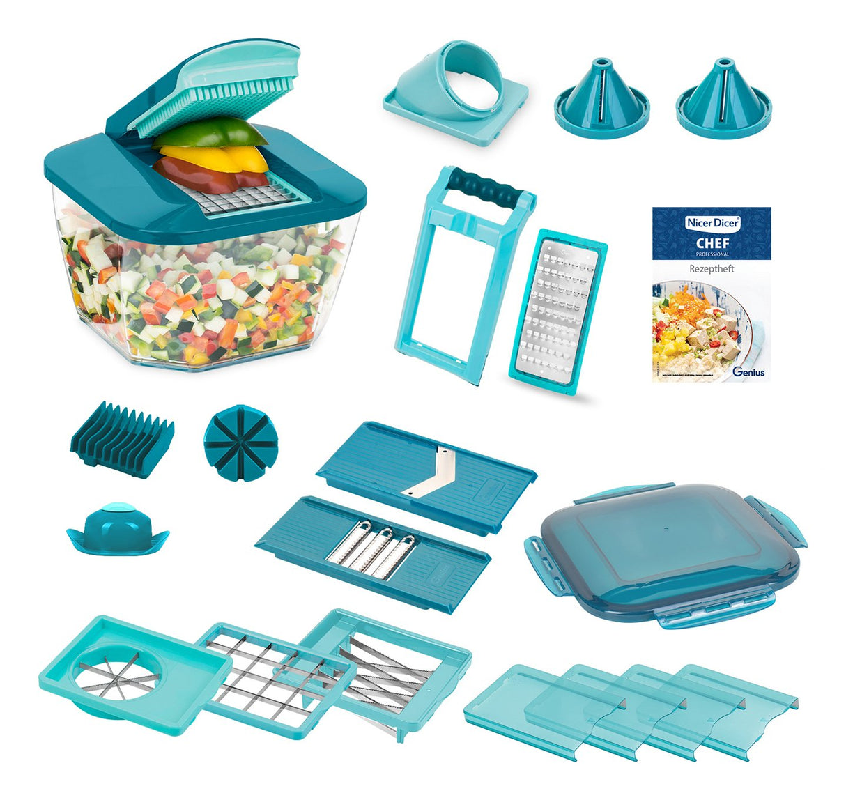 EAN 4023012271752 - Genius A27175 picadora manual de alimentos Azul, Transparente imagen 1