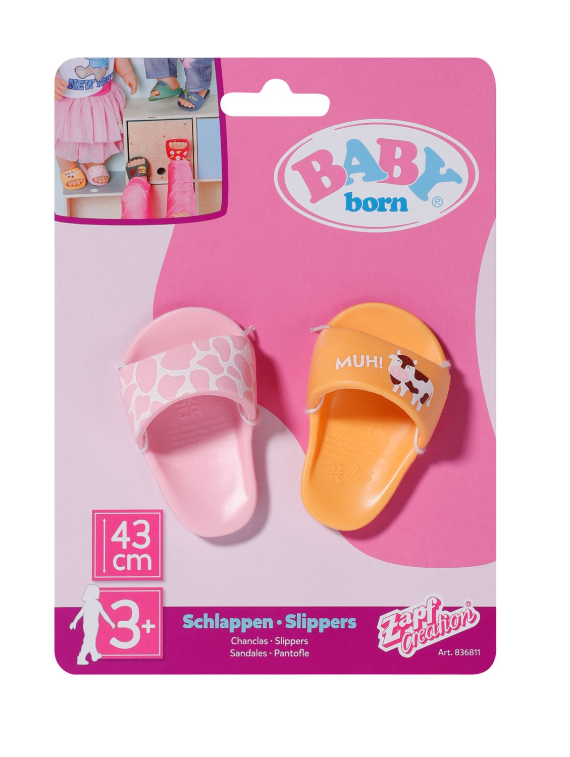 Zapf Creation Baby Born® Zapatillas De Baño 43cm, Accesorios Para Muñecas Artículos Surtidos, Un Par 836811