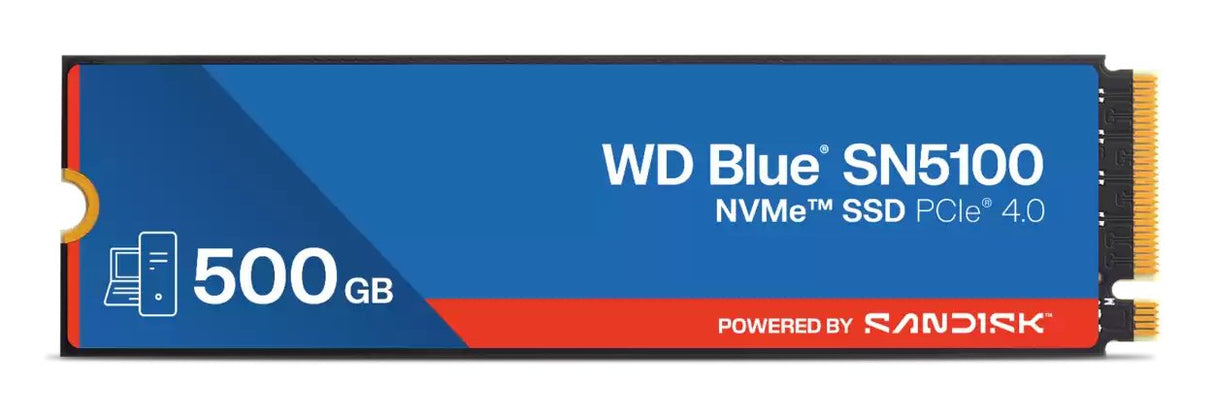 Disco Ssd Sandisk Wd Blue Sn5100 500 Gb M.2 Pci Express 4.0 Nvme Qlc 3d Nand Wds500g5b0e-00cp