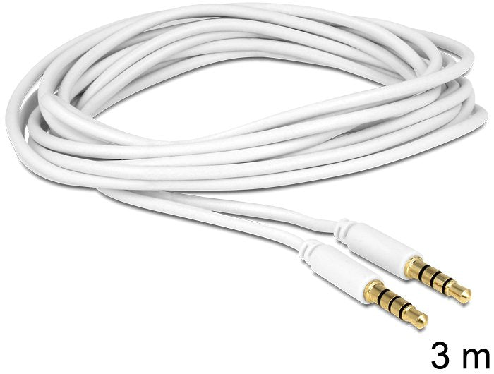 Delock Cable Jack 3,5 Mm 4 Pin Macho > Macho 3 M Blanco