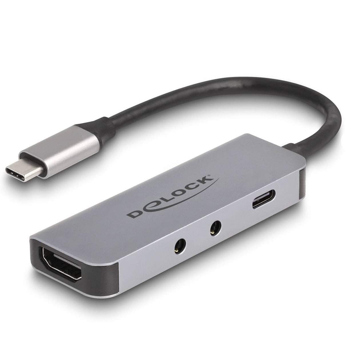 Delock Usb Type-C Adapter Zu Hdmi 4k 60 Hz Und Headset Und Mikrofonschluss + Usb Type-C Pd 95 W