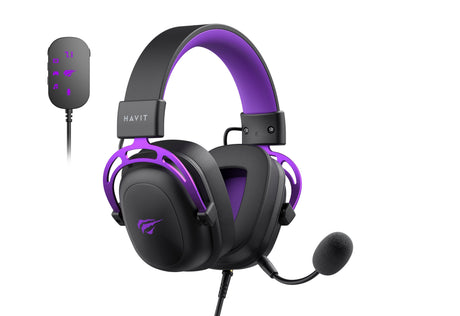 EAN 6939119057213 - Havit H2002C+U auricular y casco Auriculares Alámbrico Diadema Juego Negro, Violeta imagen 2
