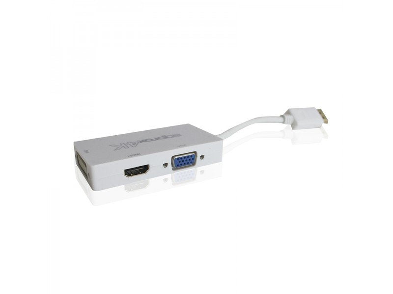 Approx Adaptador Displayport A Vga / Dvi / Hdmi  4k  Blanco