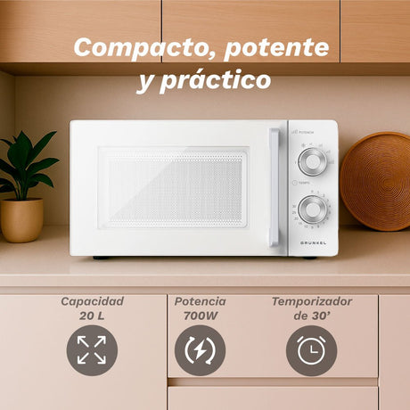 EAN 8426156018942 - Grunkel MW-20MG microondas Blanco Solo microondas Encimera 20 L 700 W imagen 4