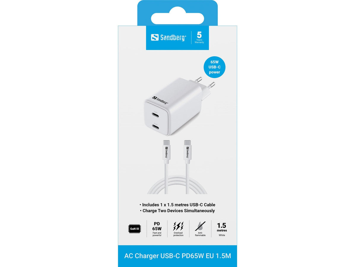 Ac Charger Usb-C Pd65w Eu 1.5m