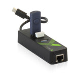 Techly Idata Usb-Etgiga-3c2 Tarjeta De Red/Adaptador Usb-C A Rj45 Gigabit, Hub 3x Usb 3.0