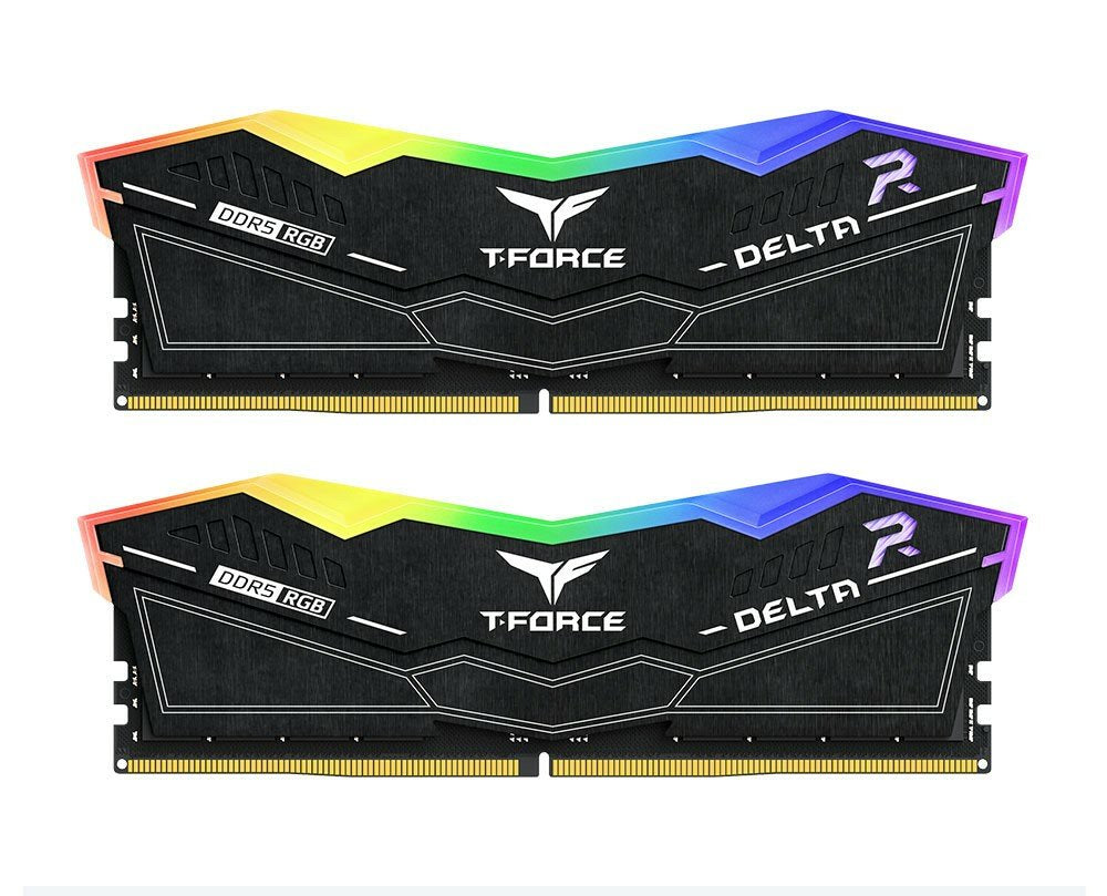 Memoria  Team Group 32 Gb Ddr5 6400 2x 16 Gb , Ff3d532g6400hc32adc01, Delta Rgb, Intel Xmp, Amd Expo Ff3d532g6400hc32adc01 Negro