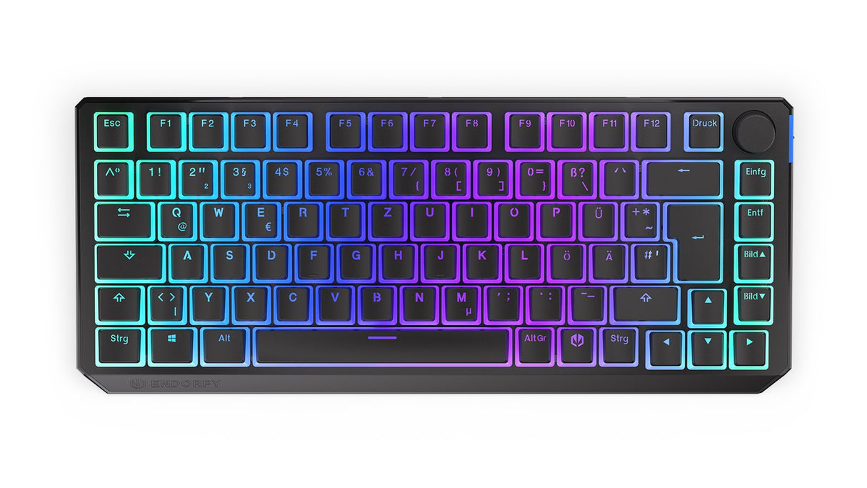 Teclado Alemán Endorfy Thock 75% Rf Inalámbrica + Usb Qwertz Negro