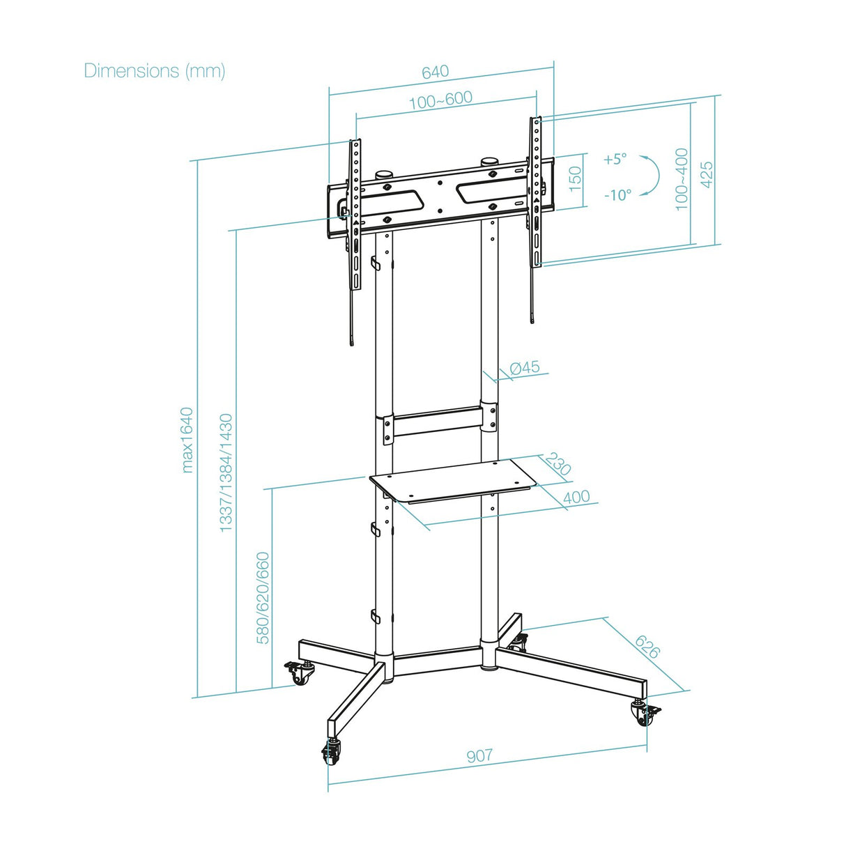 EAN 8433281016989 - TooQ FS1150M-B soporte para TV 177,8 cm (70") imagen 6