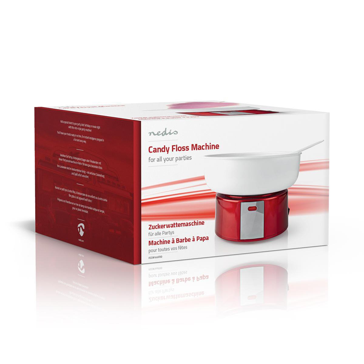 Nedis Mquina De Algodon De Azucar  500 W  Blanco / Rojo