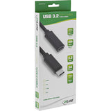 Cable Usb 3.2 Inline, Tipo C Macho/Hembra, Negro, 2 M