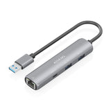 Aisens Usb3.0 Dock Usb-A A Ethernet Gigabit + Hub 1xusb-C+2xusb-A, Gris, 15cm