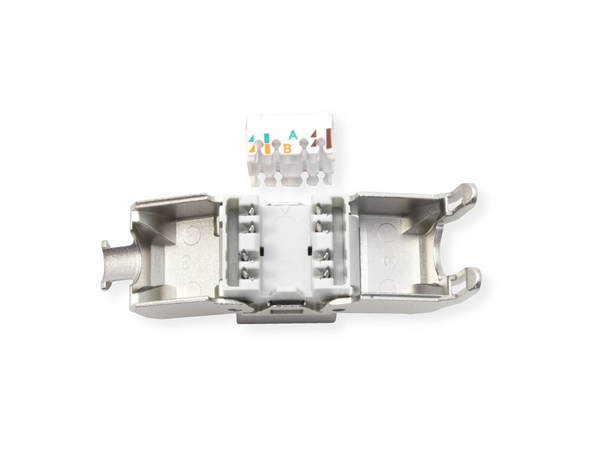 Roline Cat.6a (Class Ea) Keystone, Rj-45, Geschirmt, Werkzeuglos, Silberfarben
