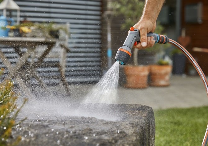 Gardena 18304-20 Pistola De Pulverización De Agua O Boquilla Pistola Pulverizadora De Agua Para Jardín Negro, Gris, Naranja