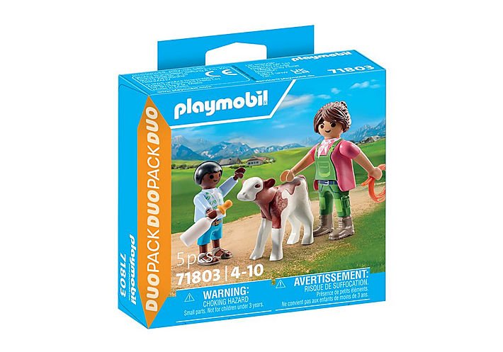 Playmobil Granjera Con Ternero 71803