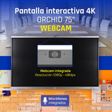 EAN 8435364320082 - iggual Orchid 75 Webcam Panel plano interactivo 190,5 cm (75") LED Wifi 400 cd / m² 4K Ultra HD Negro Pan imagen 2