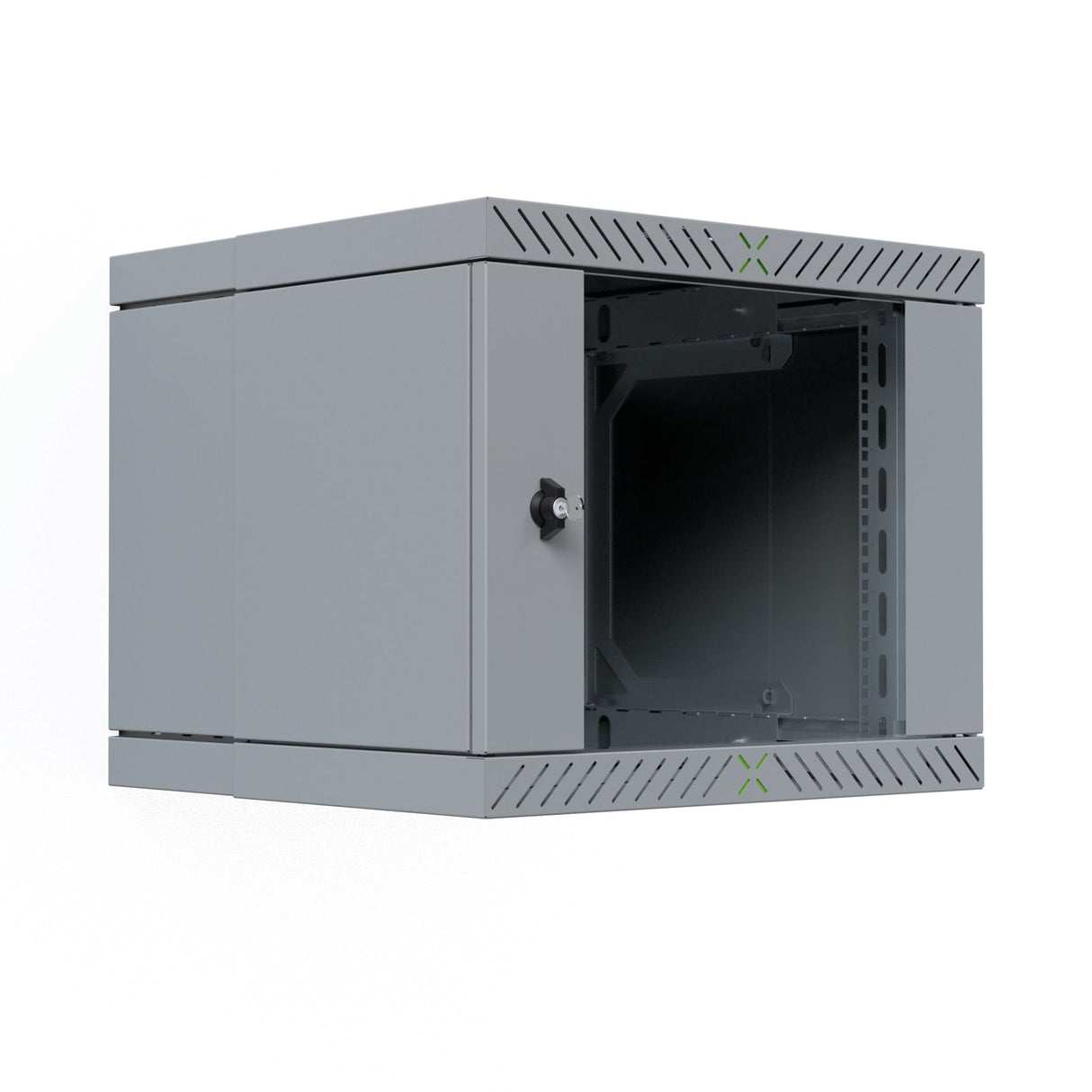 19" Wandgehäuse X-Rack Mit Glastür 400-600mm 9he Grau